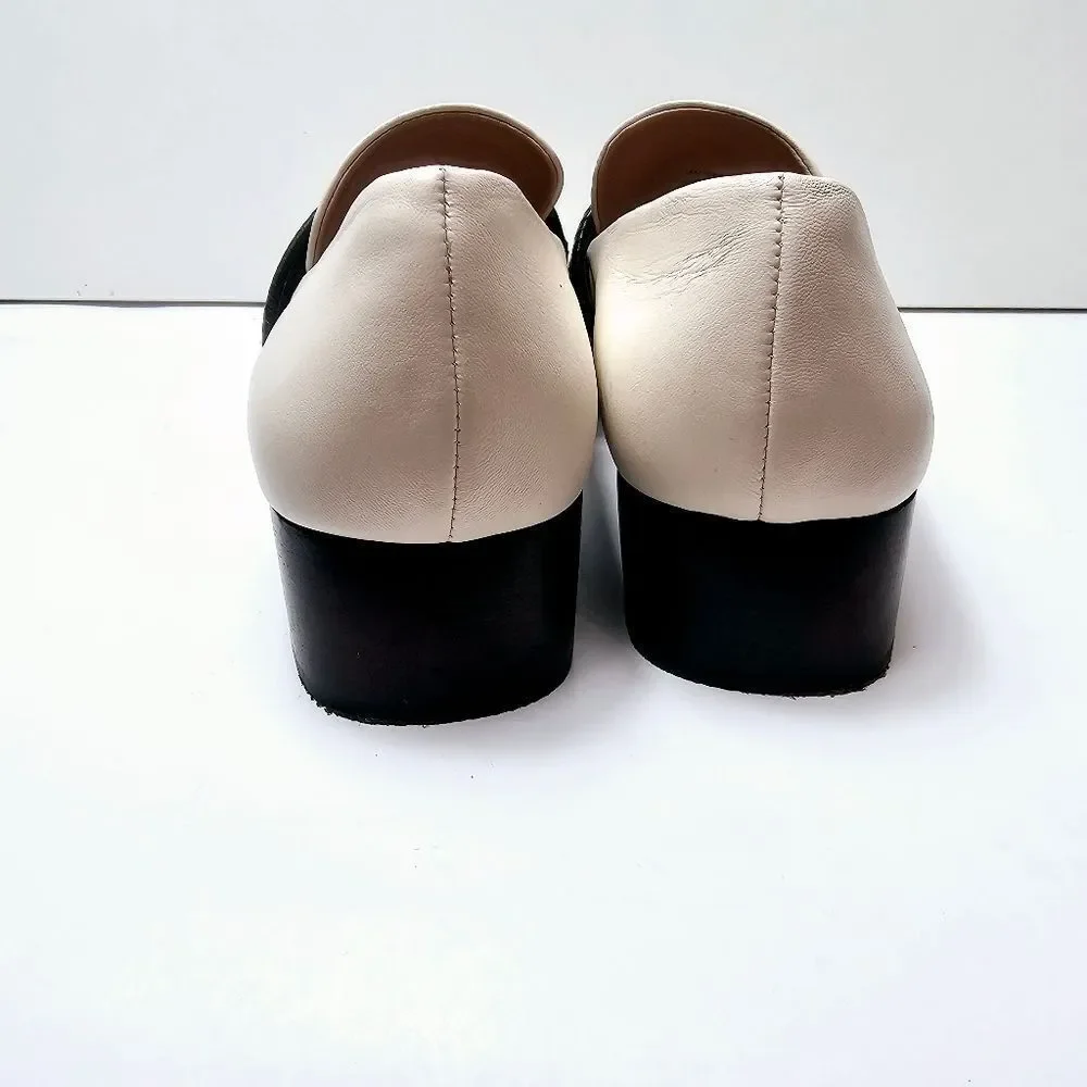 & Daughters AD Korean Braided Keeper Detail Leather Block Heel Loafers Size 8.5